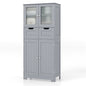 Floor Storage Cabinet with 2 Glass Doors