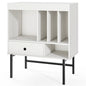 Large Record Player Stand with Open Compartments and Album Holders