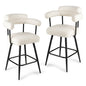 Swivel Bar Stool Set of 2 Counter Height Chairs with Curved Back