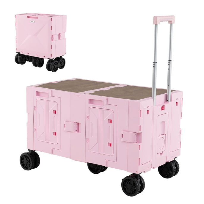 Collapsible Wagon Cart Foldable Utility Cart with Telescoping Handle
