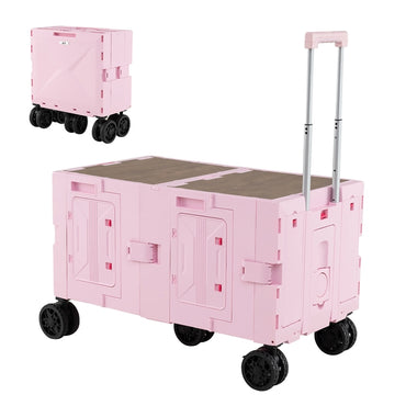 Collapsible Wagon Cart Foldable Utility Cart with Telescoping Handle
