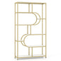 Industrial Etagere Bookcase with Open Storage Shelves and Metal Frame