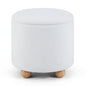 Round Storage Ottoman 45 CM Chenille Fabric Footrest Stool with Removable Lid