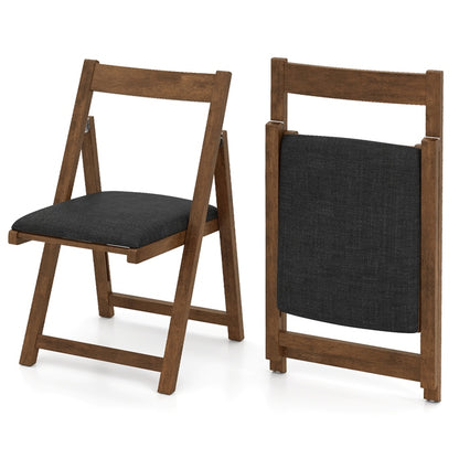 Foldable Dining Chair Set of 4 with Padded Seat and Curved Backrest