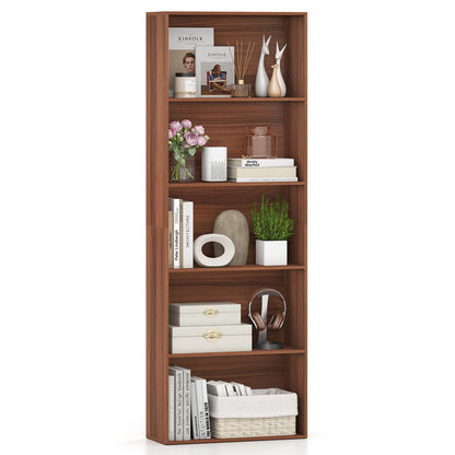 5-Tier Bookshelf with Freestanding Display Shelf and Storage Organizer for Living Room