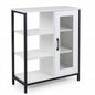 Industrial Storage Cabinet, Wooden Buffet Sideboard with Doors, Adjustable Shelves