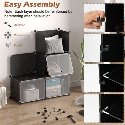48 Pairs Expandable Modular Shoe Storage Cabinet with Door