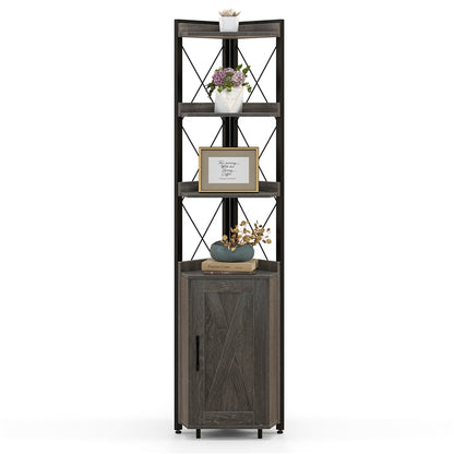 6 Tier Industrial Corner Storage Shelf with Adjustable Shelf