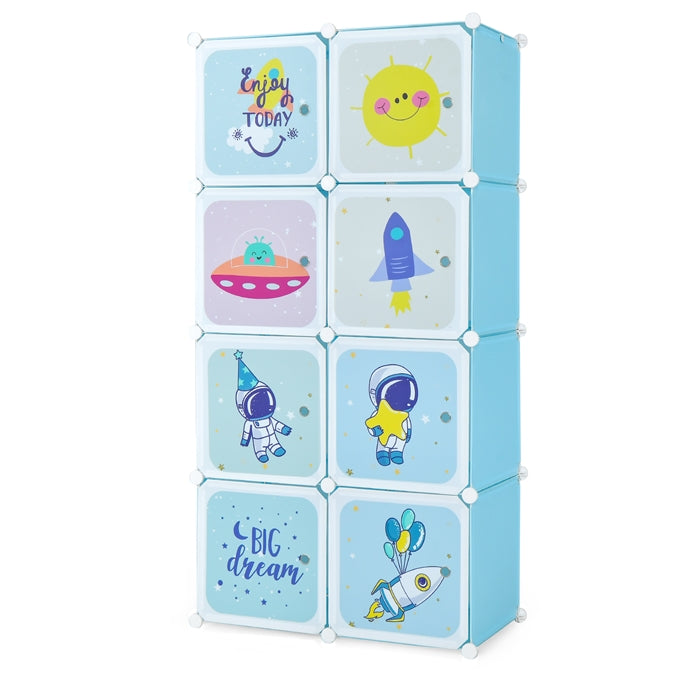 8-cube Baby Closet Organizer with Doors and Hanging Section
