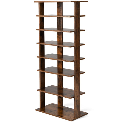 Extra Wide Wooden Vertical Shoe Rack with 7 Shelves