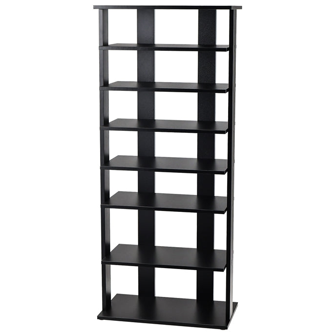 Extra Wide Wooden Vertical Shoe Rack with 7 Shelves
