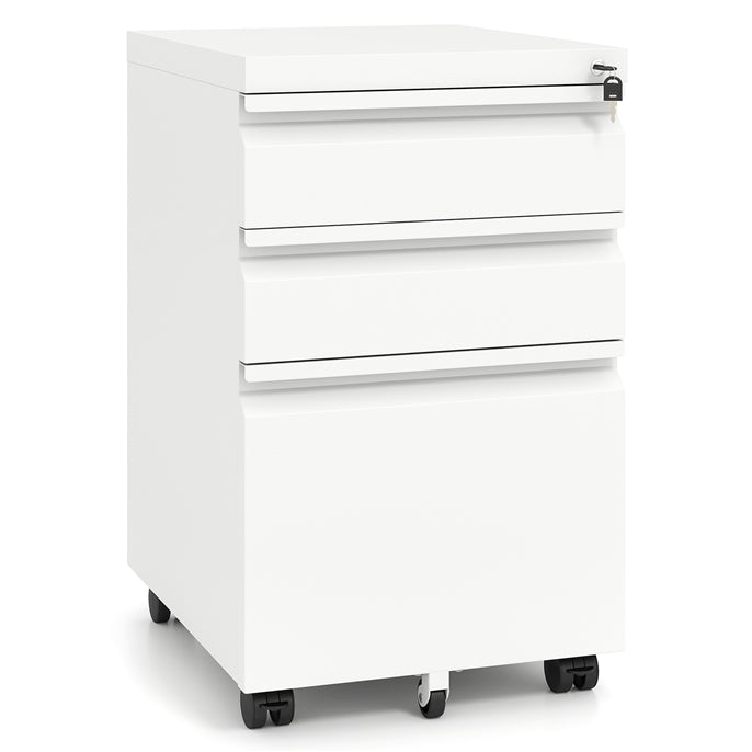 2/3-Drawers Mobile File Cabinet, Rolling Metal Filing Cabinet with 5 Casters and 2 Keys