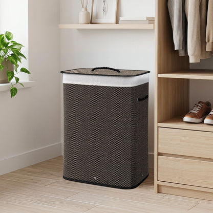 72 L Capacity Bamboo Laundry Hamper with Lid and Removable Liner for Bedroom