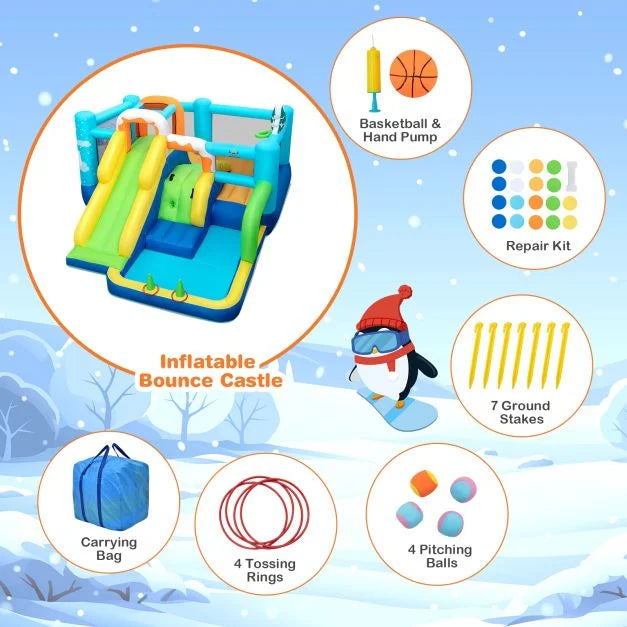 Jumbo Inflatable Bounce Castle with Long Slide Large Ball Pit Blower NOT Included