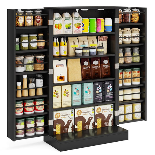104cm Tall Kitchen Pantry Storage Cabinet with Doors and Adjustable Shelves