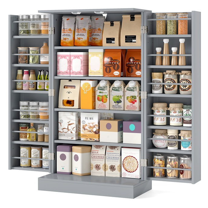 104cm Tall Kitchen Pantry Storage Cabinet with Doors and Adjustable Shelves