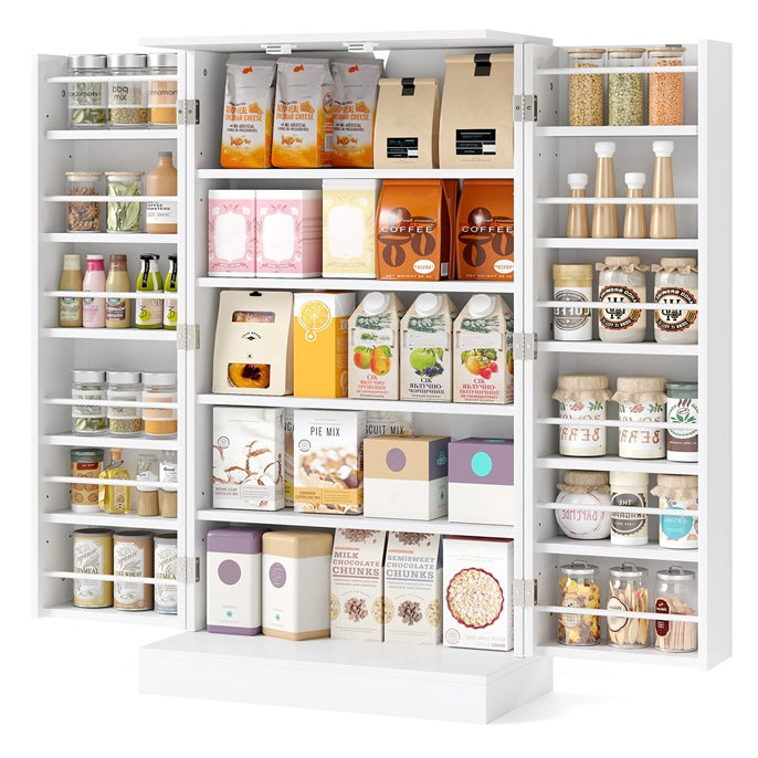 104cm Tall Kitchen Pantry Storage Cabinet with Doors and Adjustable Shelves