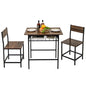Dining Table Set for 2 with Metal Frame and Storage Rack