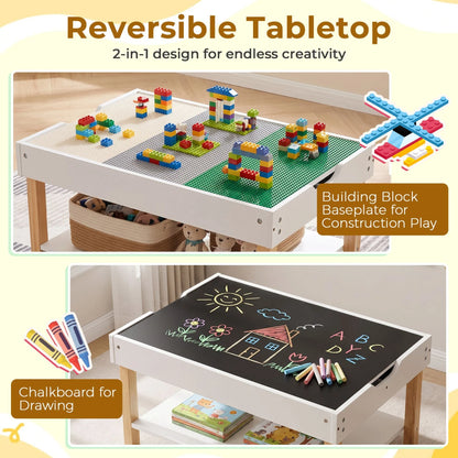 Kids Activity Table with Reversible Double-Sided Top