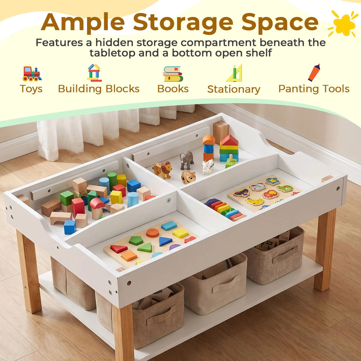 Kids Activity Table with Reversible Double-Sided Top