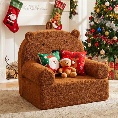 Kids Bear Sofa with Soft Fleece Fabric Cover