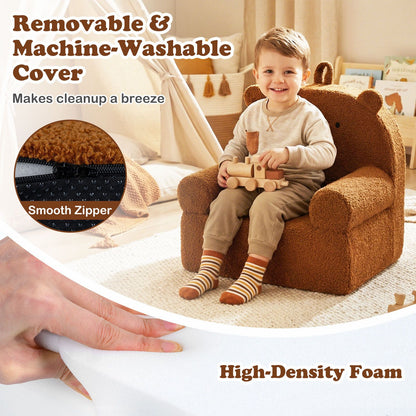 Kids Bear Sofa with Soft Fleece Fabric Cover