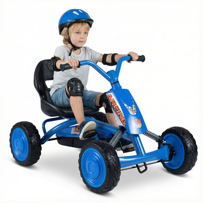 Kids Pedal Go Kart, Ride On Racer with 2-Position Seat