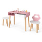 Kids Pretend Nail Salon Playset with Chair and Stool Wooden Toddlers Makeup and Manicure Kit