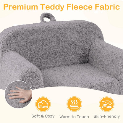 Kids Reading Sofa with Soft Fleece Fabric Cover