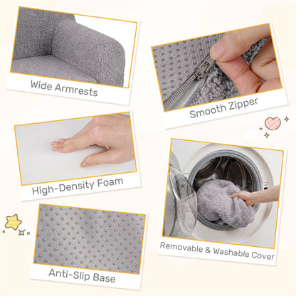 Kids Reading Sofa with Soft Fleece Fabric Cover