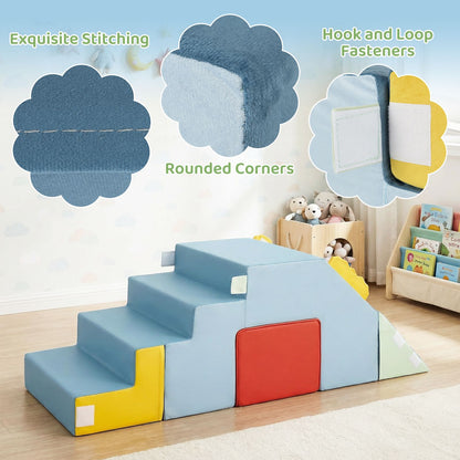 Kids Climbing Toys Toddler Climber with Slide and Stairs Soft Foam Blocks