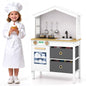 Kids Play Kitchen with 2 Stoves and Drawers and Dishwasher