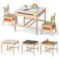 Kids Table and Chairs 4 in 1 Wooden Activity Desk Set (Robot Shape)