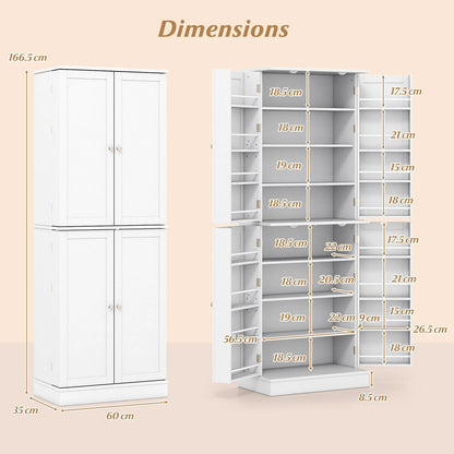 Kitchen Pantry Cabinet Freestanding Tall Buffet Cupboard with Cabinets