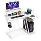 L-Shaped Gaming Desk with Outlets USB Ports and Monitor Shelf