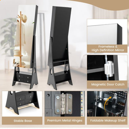 3-Color LED Lighted Jewelry Cabinet