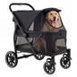 Large Dog Stroller with All-terrain Wheels and Adjustable Mesh Canopy