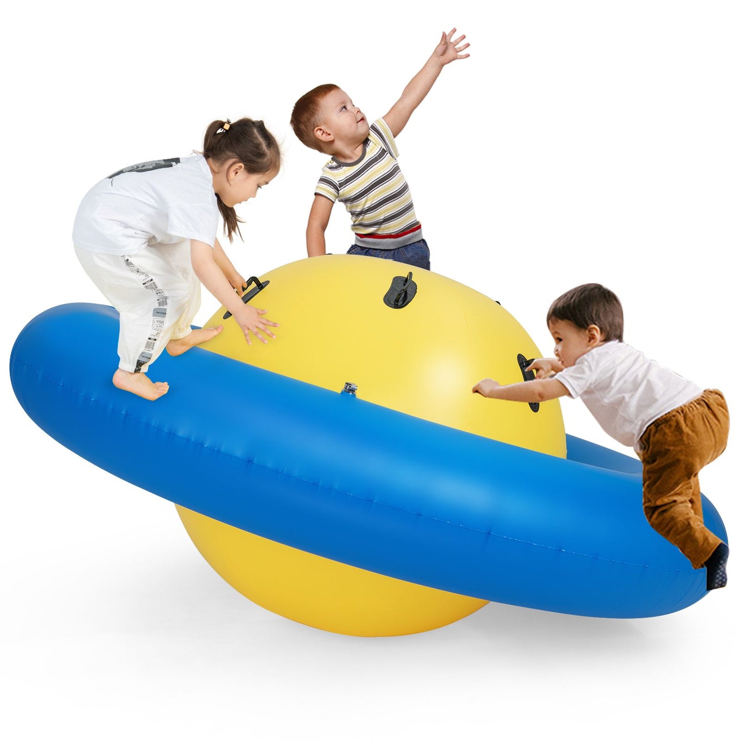 Inflatable Dome Rocker Bouncer for Kids with 6 Built-in Handles