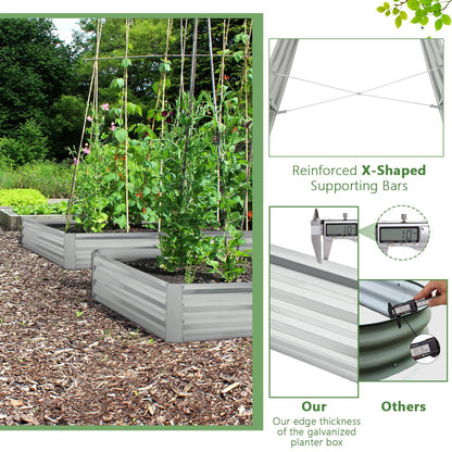 240 x 120 x 30 cm Galvanized Large Metal Raised Garden Bed