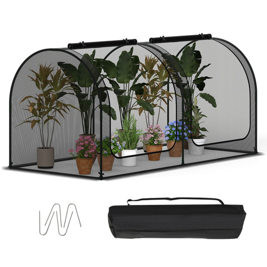 Large Portable Plant Protection Tent with Roll-up Zippered Doors