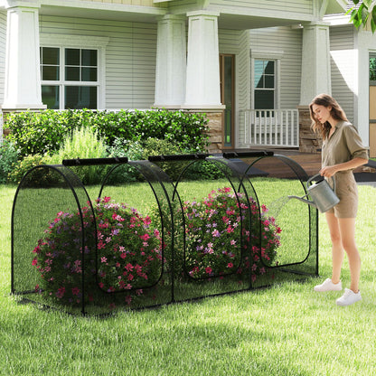 Large Portable Plant Protection Tent with Roll-up Zippered Doors