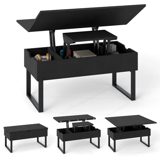 Lift Top Coffee Table 3-in-1 Convertible Coffee Table with 3 Storage Compartments