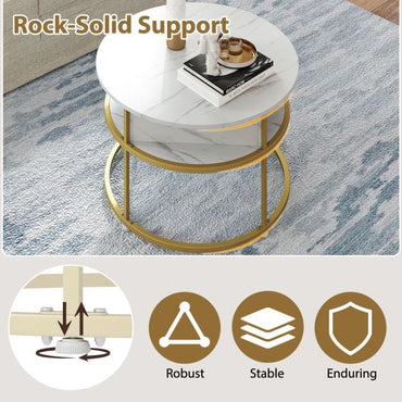 80cm Lift Top Coffee Table with Hidden Compartment and Side Shelves