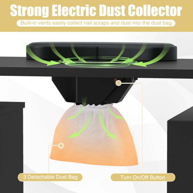 Manicure Table Nail Desk with Electric Dust Collector