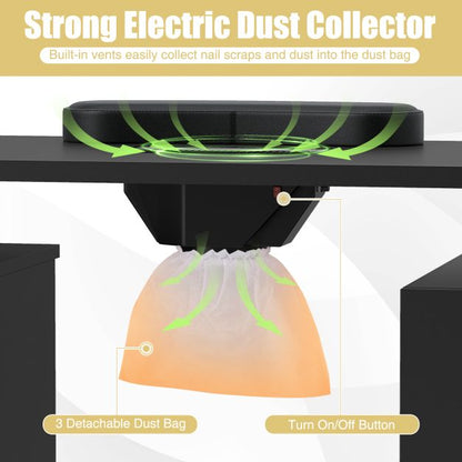 Manicure Table Nail Desk with Electric Dust Collector