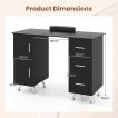 Manicure Table with 8 Metal Legs and Wrist Pad