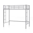 Metal Space-saving Loft Bed Frame with Full-length Safety Guardrail