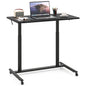 C-Shaped Mobile Standing Desk with Adjustable Height and Lockable Wheels