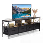 LED TV Unit for 80 Inch TVs, 180cm TV Stand Cabinet with 4 Fabric Drawers & Storage Shelves