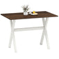 Modern Dining Table Wooden Kitchen Table with X-shaped Frame and with Wood Grain Texture Tabletop